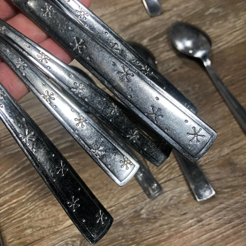 Debbie Mumm Sakura Japan SNOWFLAKE 13Pcs Stainless Steel Flatware Tableware